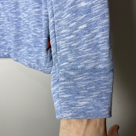 The Black Dog Heathered Space Dye Blue Cowl Neck Pullover Sweatshirt Small - Picture 4 of 9